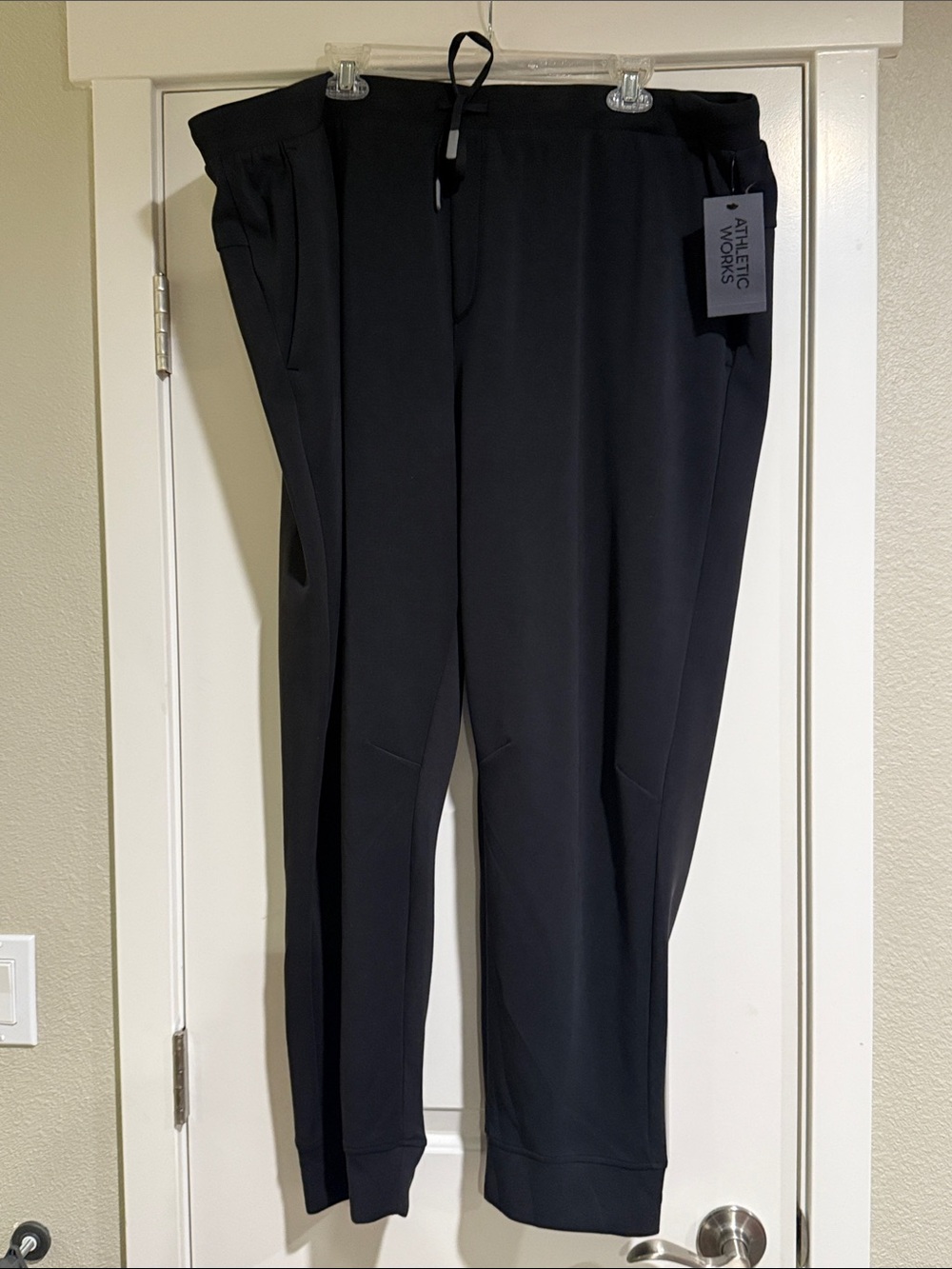 Athletic Works Men's Black Drawstring Joggers